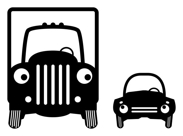 大卡车和小汽车图片下载