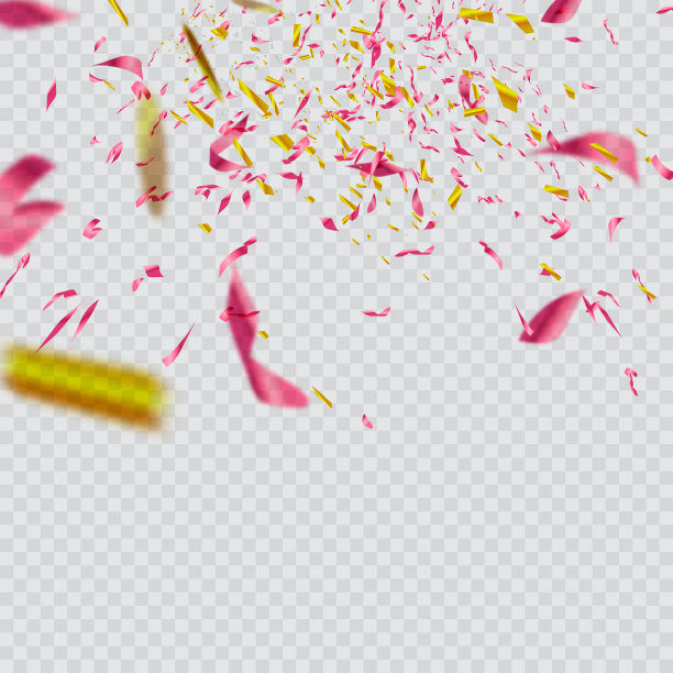 透明背景上的彩色五彩纸屑节日矢量素材图片下载