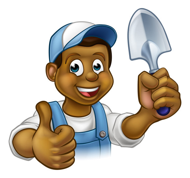 卡通黑色园丁图片下载