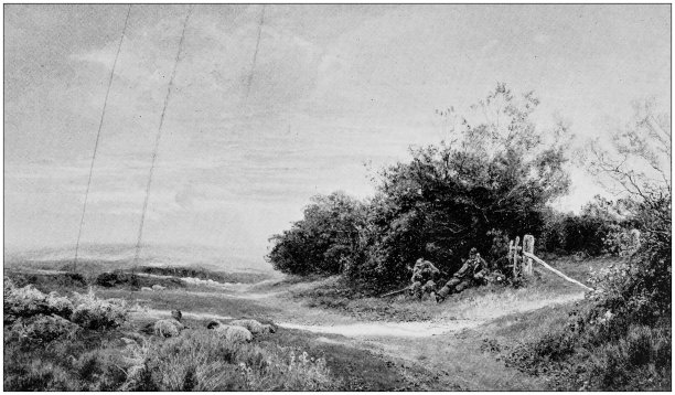 古董绘画照片:风景图片下载