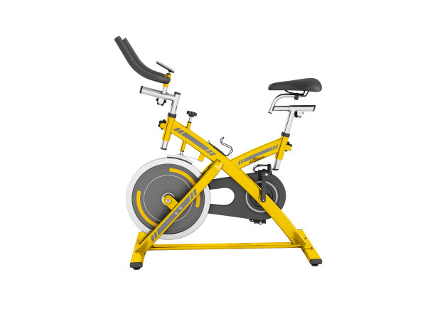 现代运动健身自行车为健身房黄色3d渲染在白色背景上没有阴影图片下载