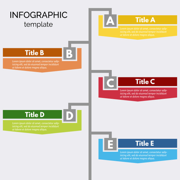 五步信息图表设计元素图片下载