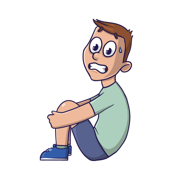 受惊的或迷惑的年轻人矢量肖像插图，孤立在白色背景。图片下载