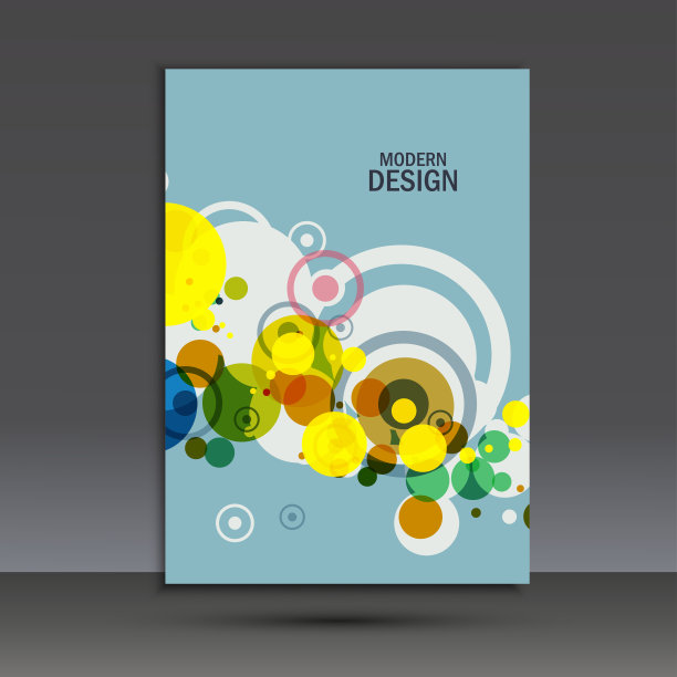 简单背景上的抽象圆。向量手册模板图片下载