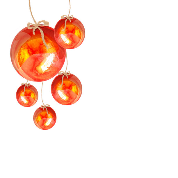 上面挂着红色的圣诞球图片下载