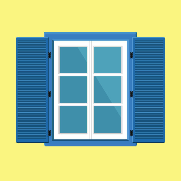 平面风格的窗户设计。图片下载