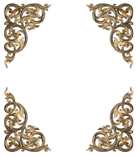 图案花雕刻框架上的白色背景图片下载