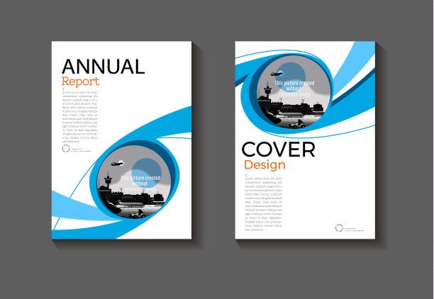 蓝色封面圆设计现代书籍封面抽象小册子封面模板，年度报告，杂志和传单布局矢量a4图片下载