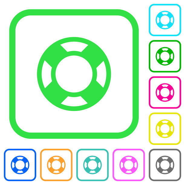 救生员生动的彩色平面图标图标图片下载