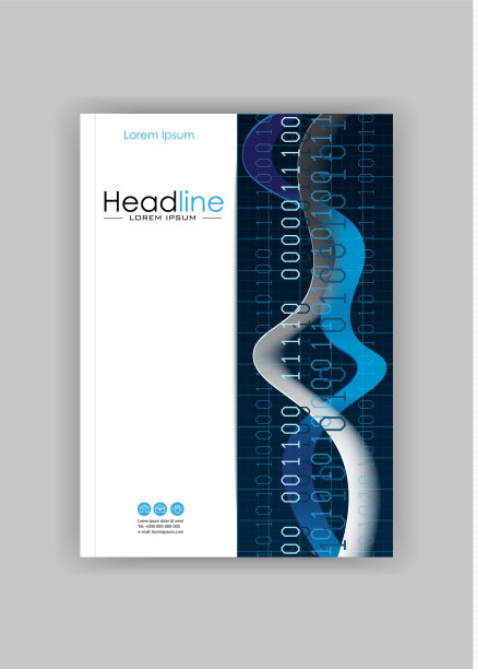 书的封面设计与彩色波浪和数字。图片下载