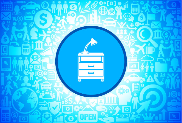 文件柜图标上的业务和财务矢量背景图片下载