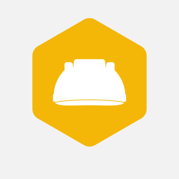 带安全帽的孤立六边形图片下载