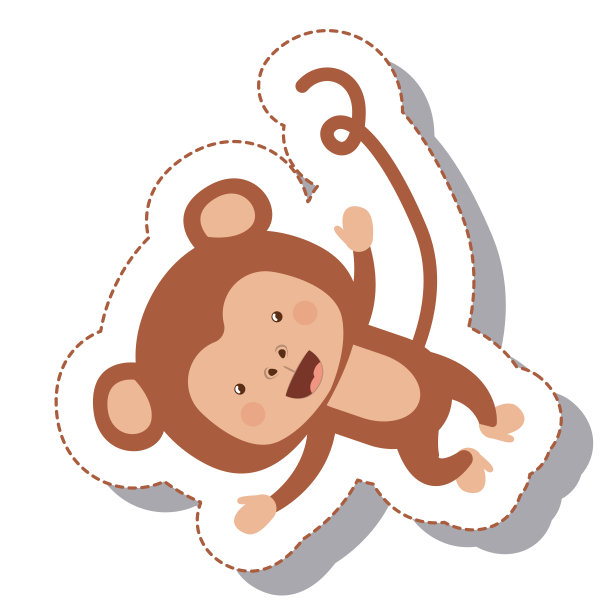 有趣的猴子孤立图标图片下载