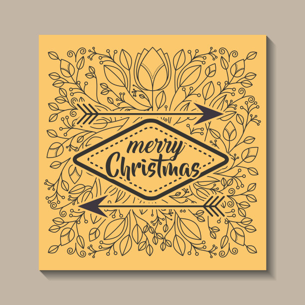 圣诞快乐，复古风格的框架图片下载