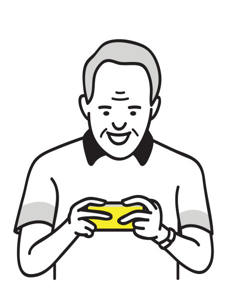 老人在玩智能手机游戏图片下载