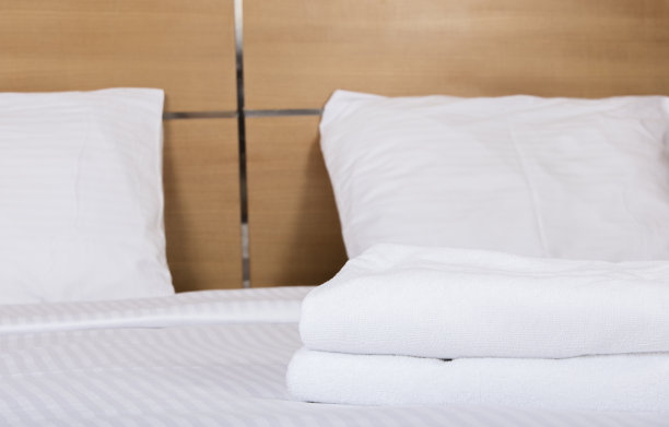 双人床酒店房间的内部图片下载