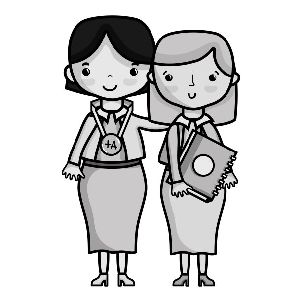 灰阶教师带着学生到班级教育上课图片下载