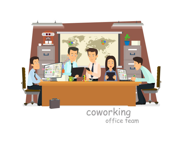共同工作中心的概念。图片下载