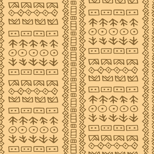 手绘民族风格矢量无缝模式图片下载