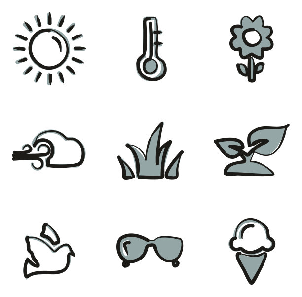 春季图标徒手2颜色图片下载