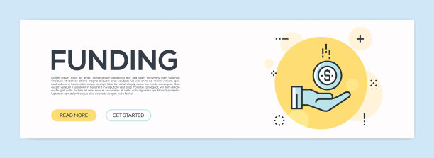 资助概念-直线网络横幅图片下载