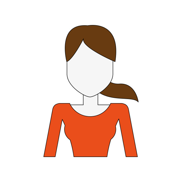 年轻女子卡通图片下载