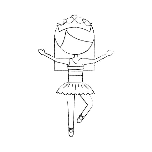 那个小女孩穿着芭蕾舞裙，头戴皇冠跳芭蕾舞图片下载