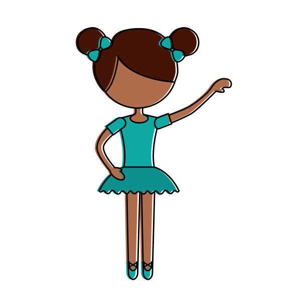 那个小女孩穿着芭蕾舞裙，梳着发髻跳芭蕾舞图片下载