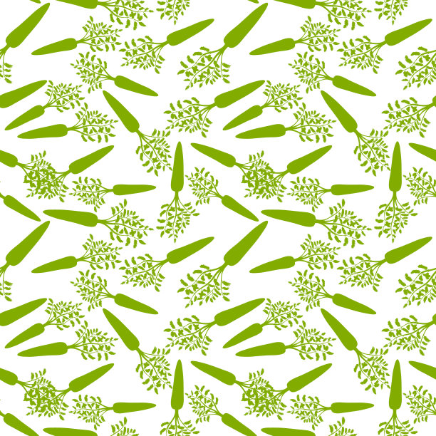 绿色胡萝卜剪影无缝图案。向量图片下载