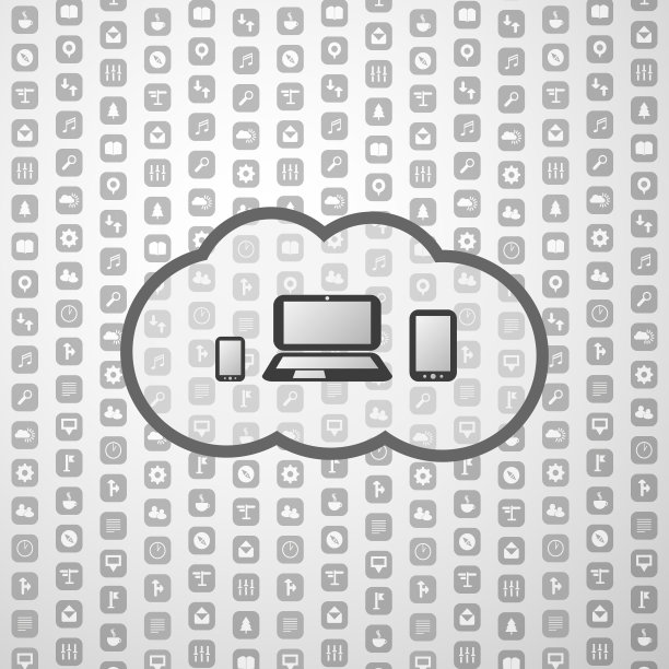 带图标的云计算设计概念图片下载