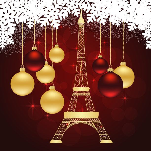 印有埃菲尔铁塔的贺卡图片下载