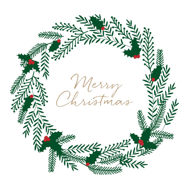 圣诞花环，圣诞快乐图片下载