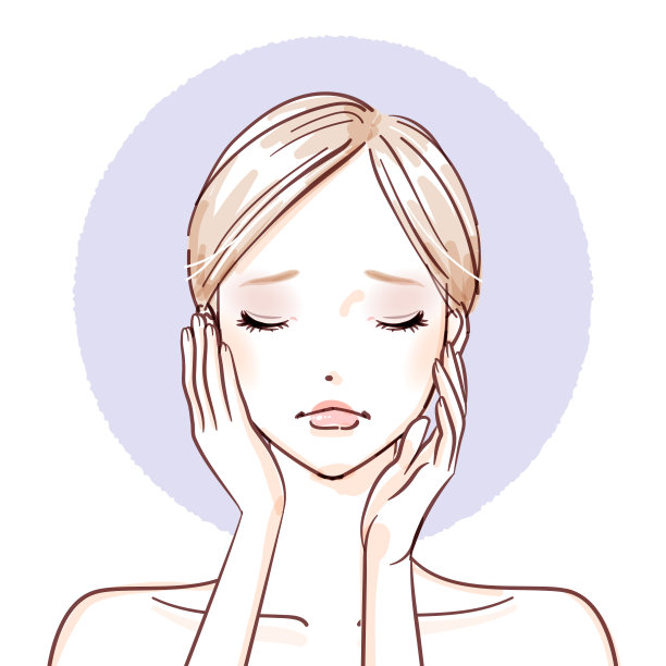 美女-双手在脸颊上否定图片下载