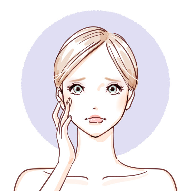 beauty woman_hands on脸颊Point negative图片下载