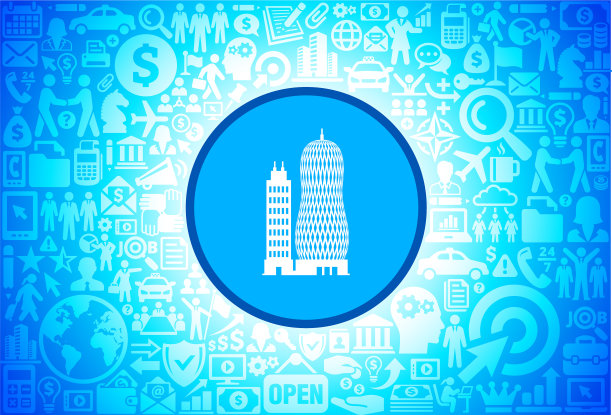 未来建筑图标在商业和金融矢量背景图片下载