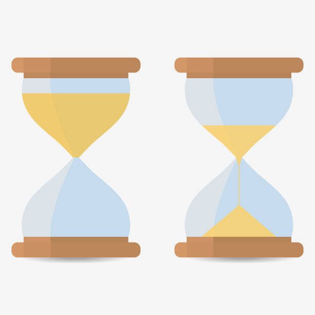 两个透明的沙漏，满的和空的图片下载