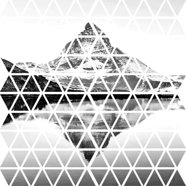 几何形状与山面具图片下载