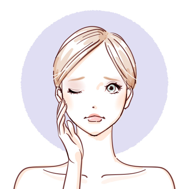 美女-双手轻抚脸颊图片下载