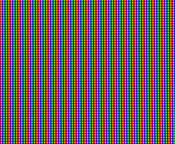 RGB LED显示器像素特写宏，显示单独的红色，绿色和蓝色像素图片下载