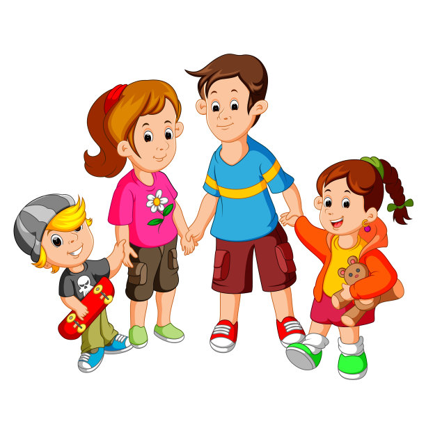 幸福家庭牵手素材图片