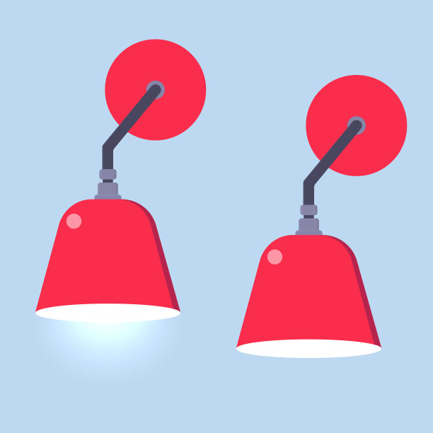 两通一关的红色壁灯图片下载