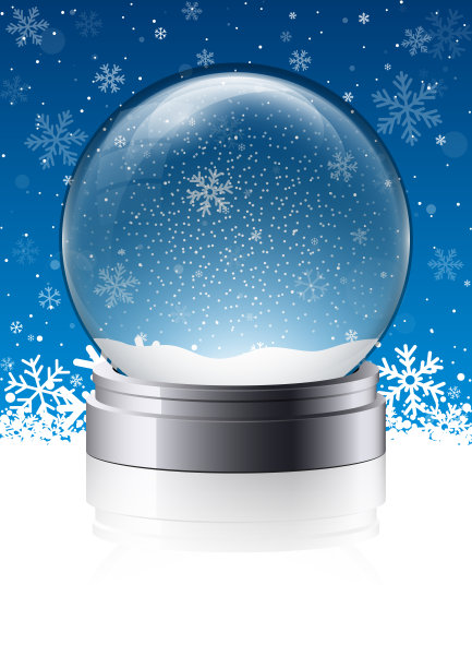 里面有雪花的球形玻璃器图片下载