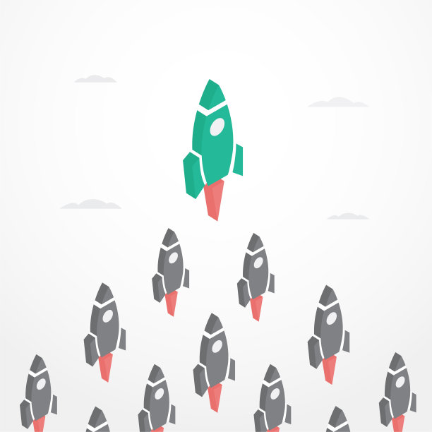 领导概念与火箭在等距风格图片下载