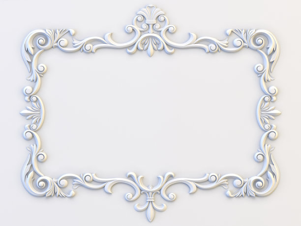 装饰的框架。印花设计模板。页面装饰。生日卡，结婚请柬。三维渲染图片下载