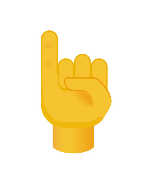 白色背景上有小指的手。图片下载