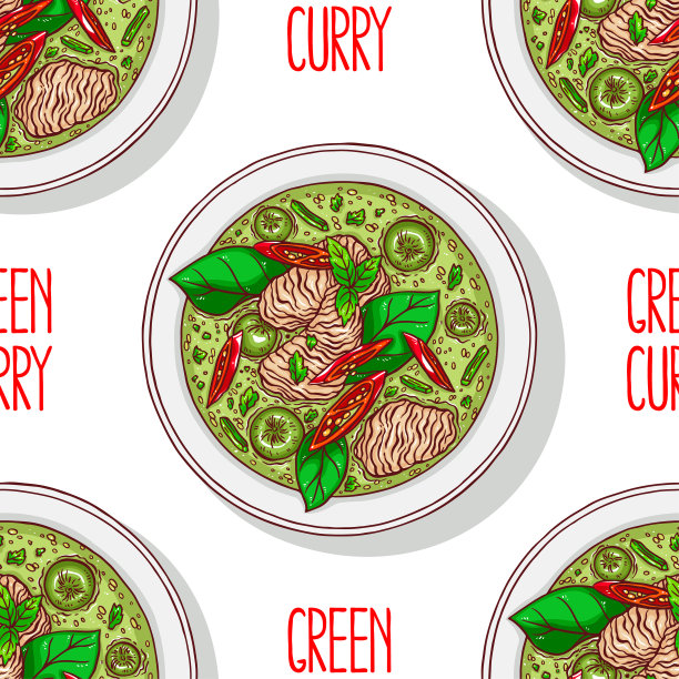 无缝绿咖喱图片下载
