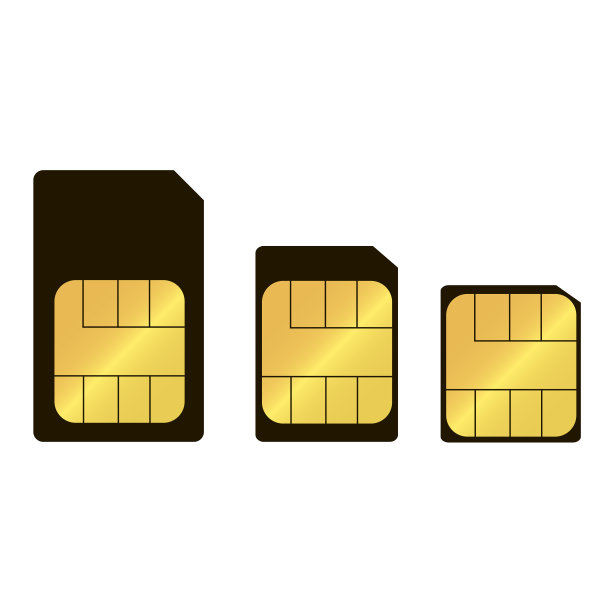 Sim卡，微型，微型，纳米矢量插图。图片下载