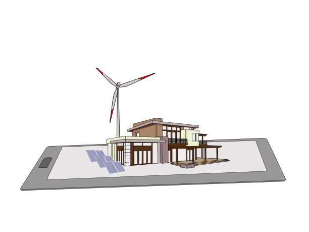 平板电脑上现代住宅的3D项目。矢量插图。图片下载