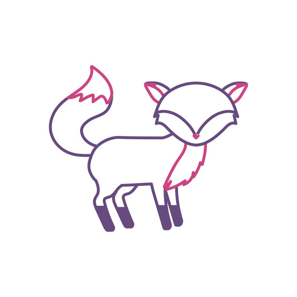 剪影可爱的狐狸野生动物图标图片下载