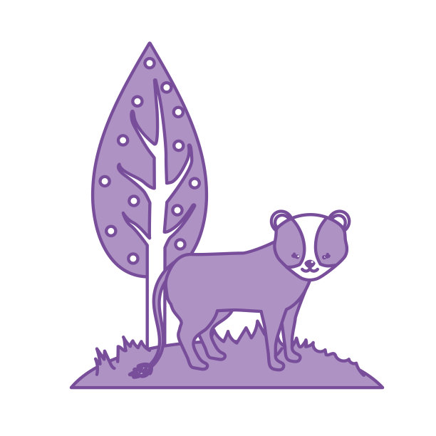 轮廓可爱的狮子野生动物旁边的树图片下载